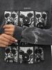 Black Vintage Mickey Print Round Neck Sweatshirt - Fun, Retro, Loose Fit for Autumn/Winter