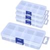 Parts Case, Small Item Case, Removable Grid Storage Case with Dividers, Set of 4 (2x4 Grids)