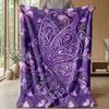 Elegant Pink Satin Bow with Lace and Butterflies Theme blanket Lightweight Warm Flannel Blanket Decorative Throw Blanket for Home Decoration