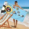 Asciugamano da Spiaggia con Stampa Cartone Animato Pingu, Asciugamano Grande Morbido Asciugatura Rapida per Spiaggia Campeggio Nuoto
