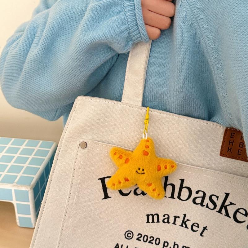 Cute Creative Marine Animal Plush Keychain Cartoon Fun Octopus Starfish Pendant Backpack Decoration Pendant Plush Doll Gift