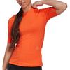 Adidas Solid Color Crew Neck Pullover Logo Print Short Sleeve T-Shirt Women Tops Half-Impact-Orange HI6151