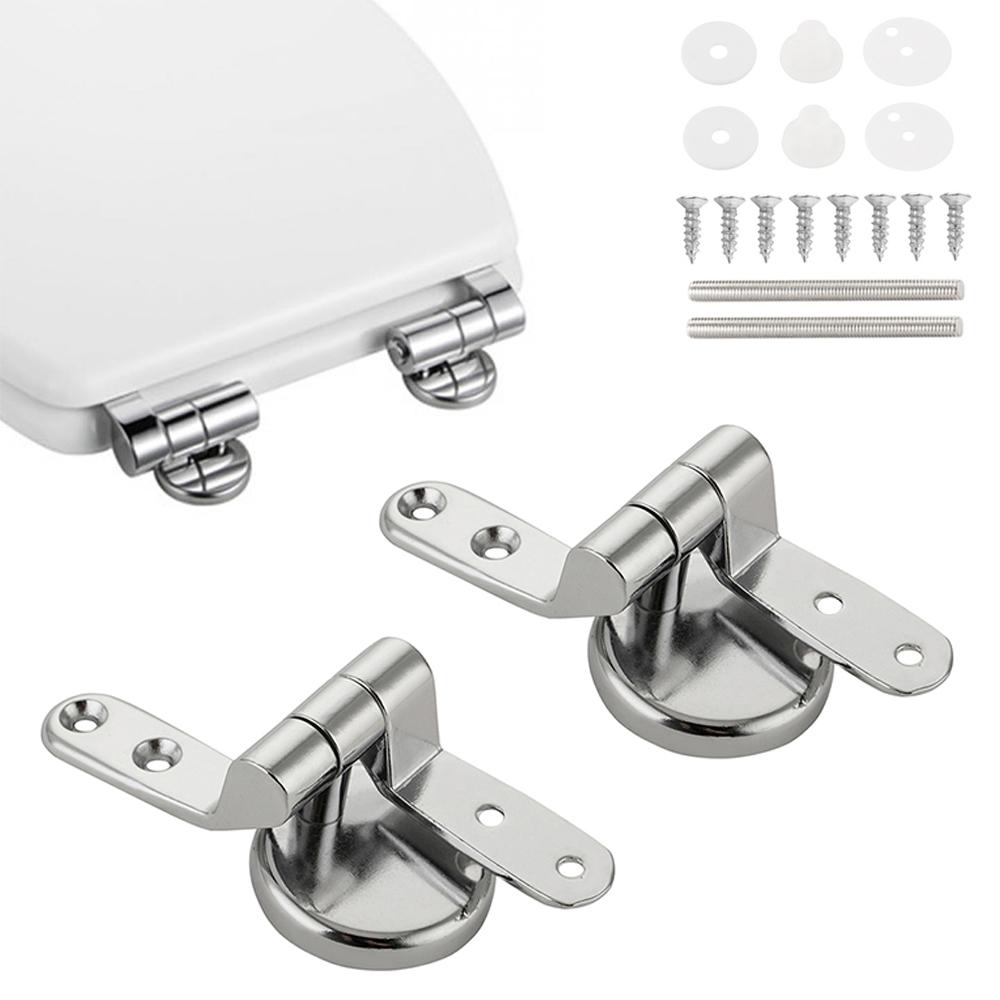 2/4pcs Toilet Seat Hinge Zinc Alloy Universal Toilet Seats Top Lid Fix Hinge Set With Adjustable Washer Replament Acssories
