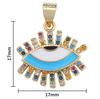 Módní Zirkon Mosaz Smalt Ruka Srdce Evil Eye Charm Přívěsek na náramek Náhrdelník Náušnice Výroba DIY doplňků šperků