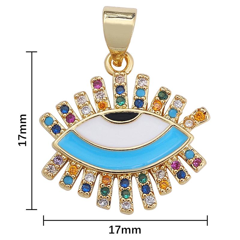Módní Zirkon Mosaz Smalt Ruka Srdce Evil Eye Charm Přívěsek na náramek Náhrdelník Náušnice Výroba DIY doplňků šperků