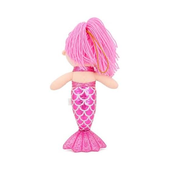 Mermaid Plush Toy - Cute Doll for Room Decoration, Gift for Girls, Birthday, Christmas - Soft & Huggable, Sparkly Tail, Easy To Carry (Red, 30cm)