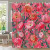 Vibrant Floral Pink Waterproof Mildew-Resistant Shower Curtain - Elegant Design for a Romantic Bathroom Décor Experience