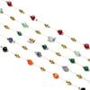 1meter/Lot Colorful Faceted Stone Beads Beaded Stainless Steel Chains for Bracelet Necklace Anklet DIY Jewelry Making Supplies