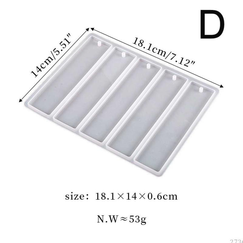 Stampo in Silicone per Segnalibri a 4/5 Cavità Stampo per Colata in Resina Epossidica Per Fai da Te Decorazioni per Libri in Resina Epossidica Accessori per Artigianato
