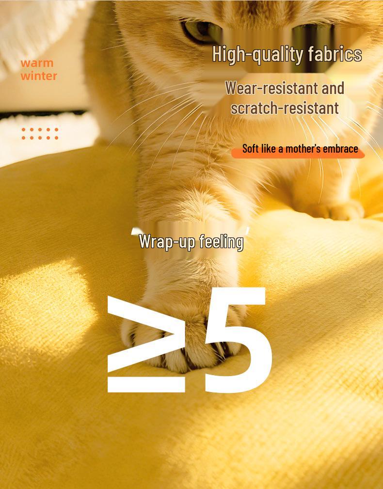 Four Seasons Universal Semi-enclosed Cute Pet Bed for Cats and Small Dogs - Winter Warmth