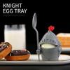 Soft or Hard Boiled Egg Cup Holder With a Spoon Included- Knight Design - Kitchen Utensil Decor