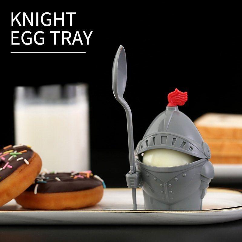 Soft or Hard Boiled Egg Cup Holder With a Spoon Included- Knight Design - Kitchen Utensil Decor