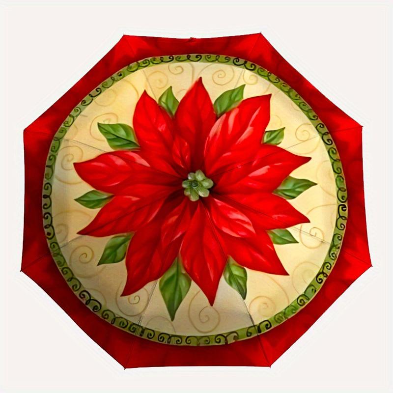 

1pc Holiday Floral Design Umbrella - 8-Rib Automatic Open/Close, Fashionable Compact Umbrella for Outdoor Adventures yy250813198