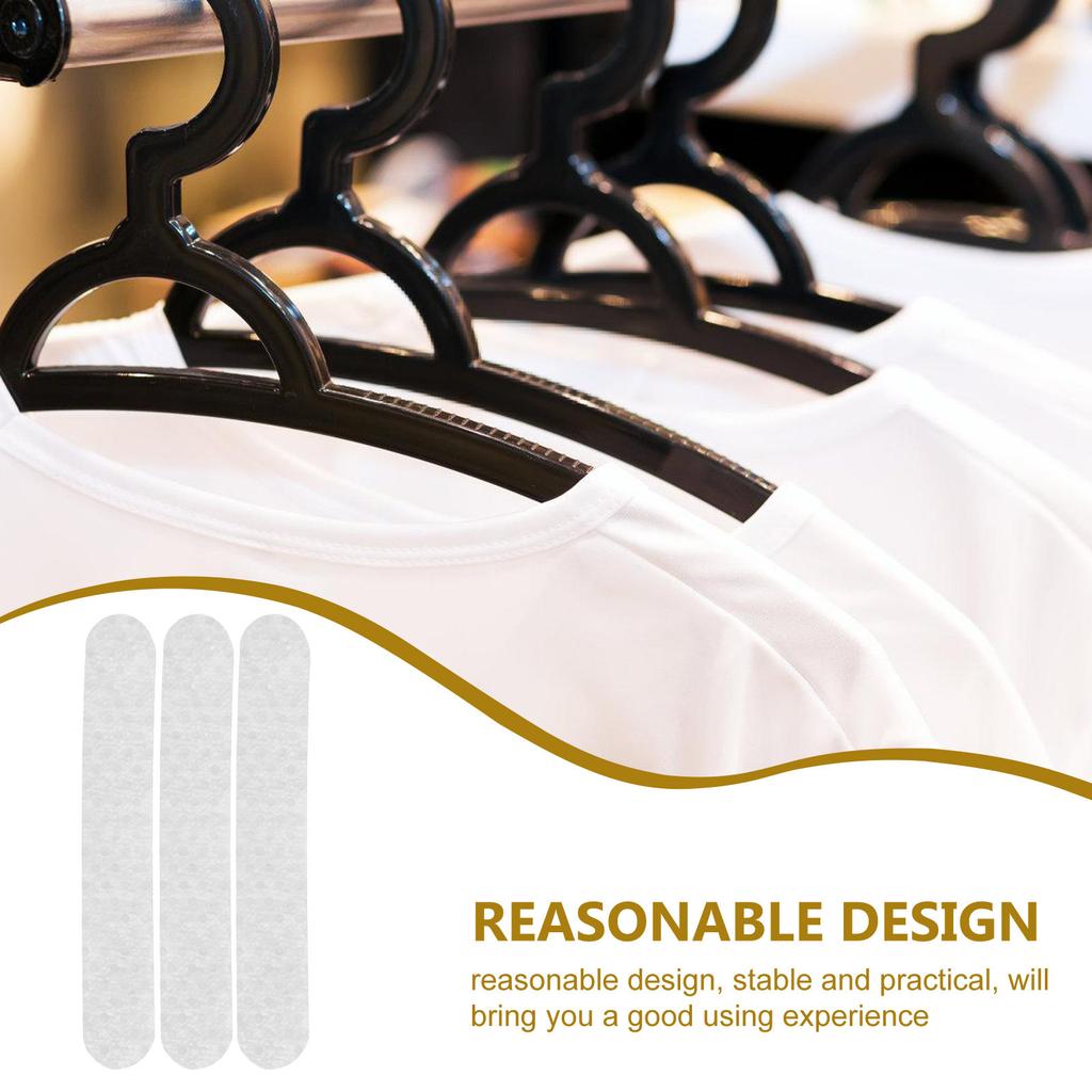 100Pcs Adhesive Silicone Hanger Strips Non-Slipping Hanger Grips for Plastic Wood Hangers Closet Accessories Clothing Organizer
