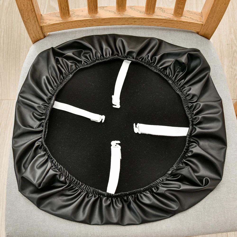 PU Waterproof Chair Cushion Cover For Kitchen Dining Room Leather Seat Cover Dining Room Chair Seat Cushion Cover