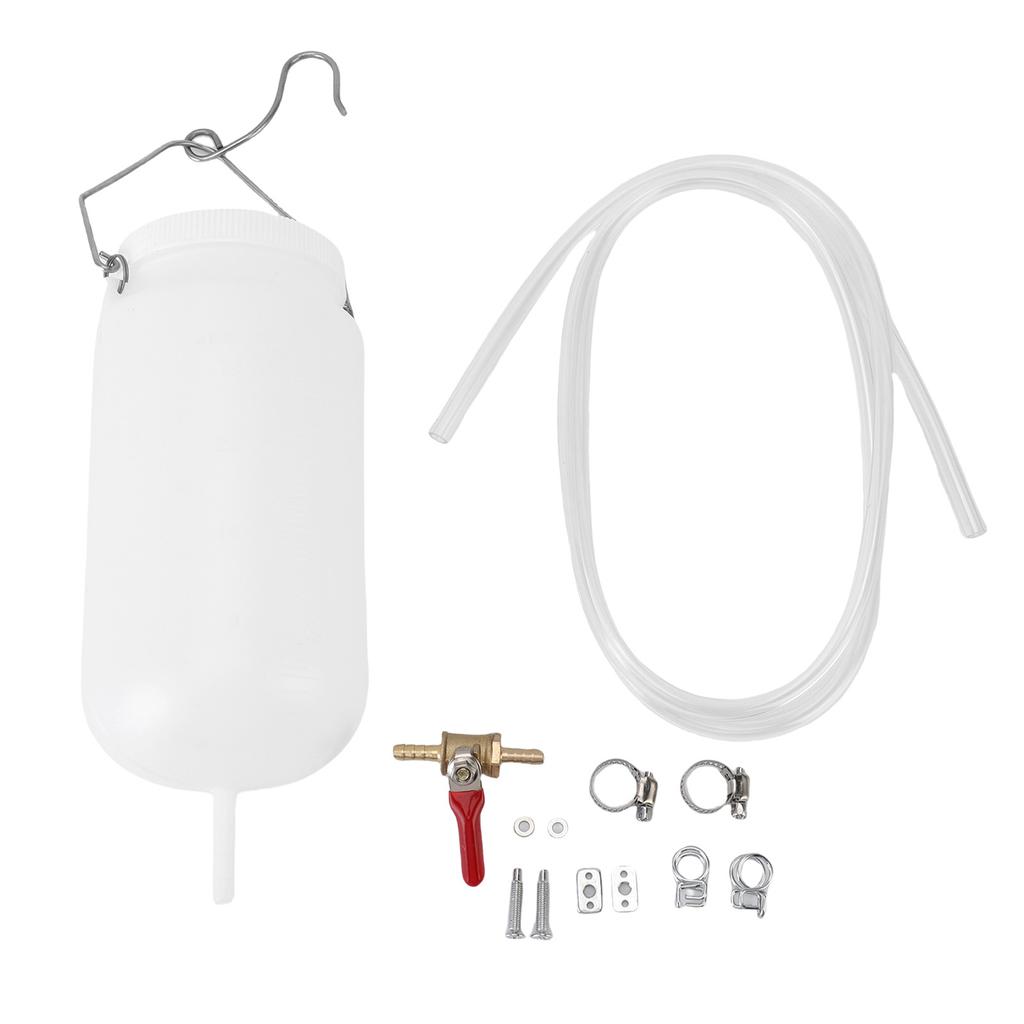 1L Auxiliary Fuel Tank with Fuel Hose and Cut Off Valve Smoother Flow for Long Distance Cycling Traveling