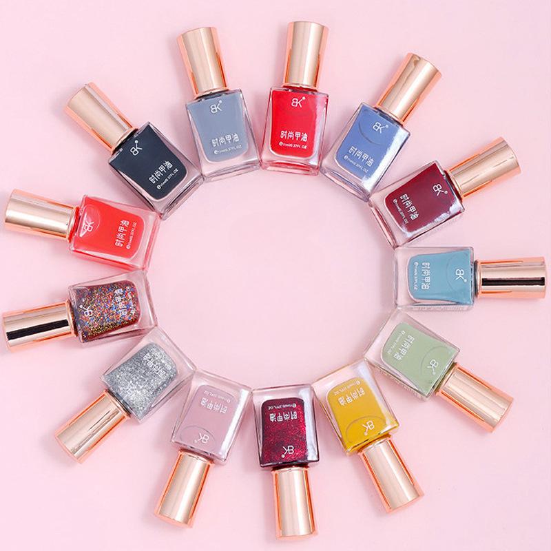 Oily Nail Polish Non-bake Fast Drying Non-peeling Transparent Nude Color Nail Salon Full Set of Nail Polish