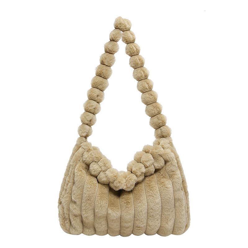 

New autumn and winter large-capacity plush bag women s cloud shoulder tote bag versatile class commuter tote bag single package хаки