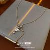 Zircon Star and Moon Korean Necklace – Chic Autumn/Winter Fashion Sweater Chain for Women