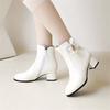 Sweet Bow Girls Ankle Boots Lolita Shoes Women Round Toe Autumn Winter High Heels Zip Shoes Thick Heel Fashion Women Boots 32-43
