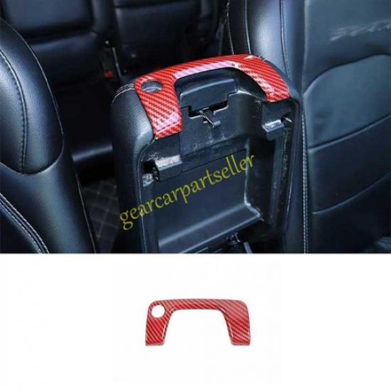 For Jeep Wrangler JL 18-2024 Red Carbon Fiber Console Armrest Box Keyhole Trim