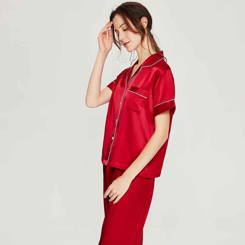 Shanmuer Women's Mulberry Silk Pajama Set - Two-Piece, Wearable Outdoors, Spring/Autumn