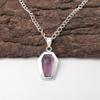 Coffin Amethyst Gemstone 925 Silver Daughter Gift Art Deco Handcrafted Pendant PP-53-2