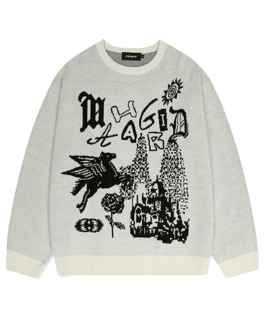 MAHAGRID Fantasia Knit Sweater Ivory(Mg2Dfmk623A)