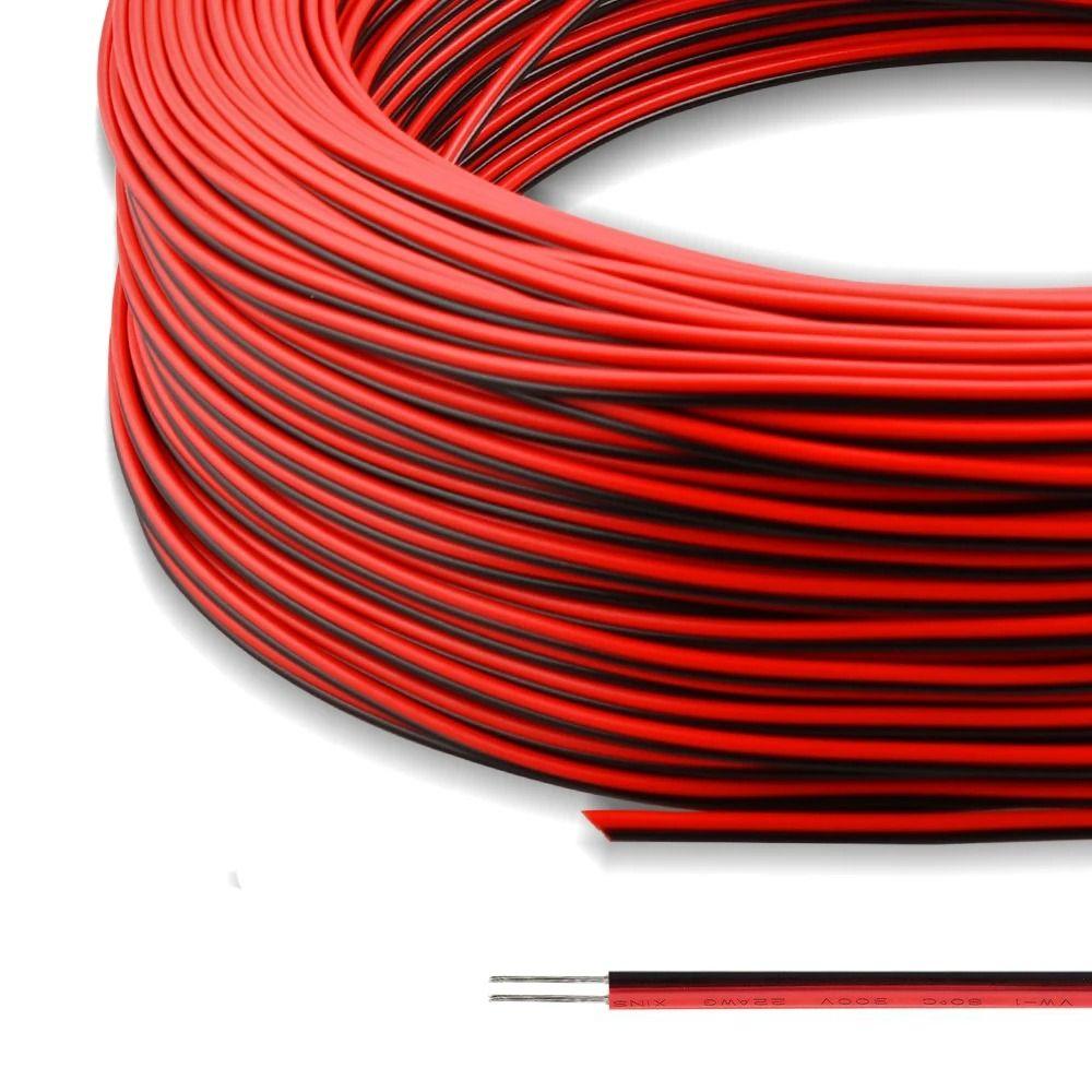 3/20M Einzelfarbige LED-Streifenleuchte Elektrisches Kabel 2-polig Rot Schwarz Kabel Verlängerungskabel