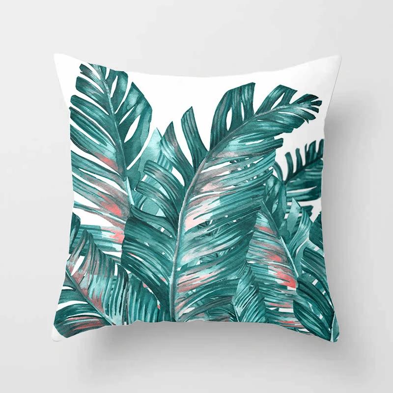 Tropischer Blatt-Kaktus-Monstera-Kissenbezug, 45 x 45 cm, Polyester, Kissen, Sofa, Heimdekoration, Dekoration, dekorativer Kissenbezug