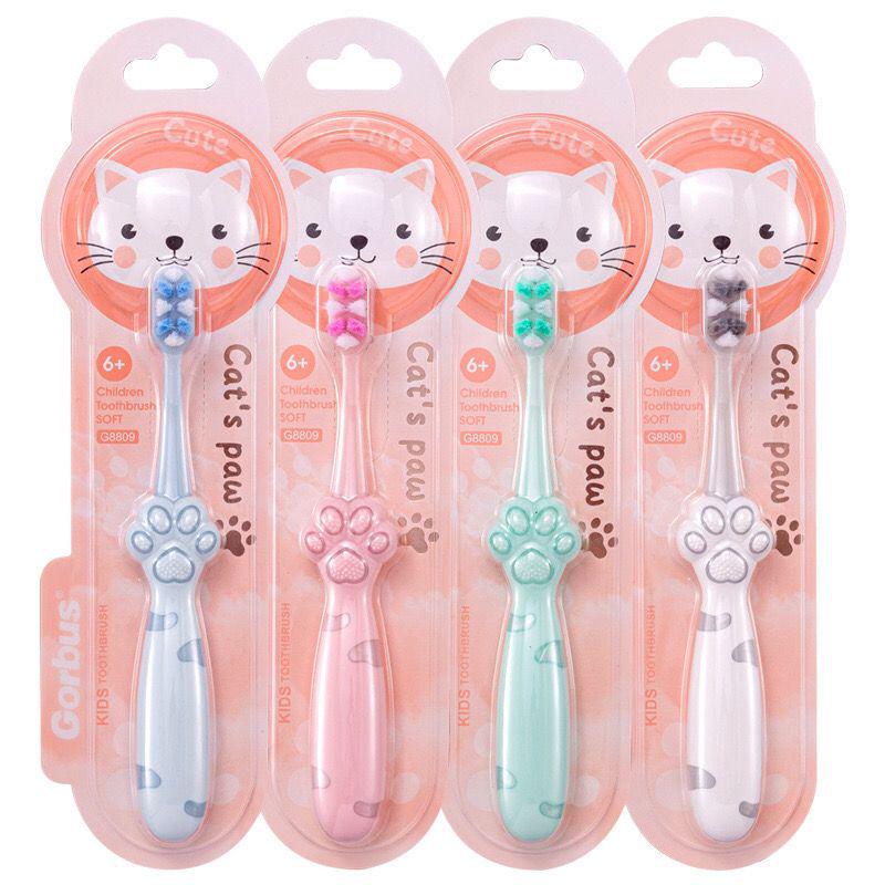 

Cute Cartoon Cat Paw Toothbrush - Soft Bristles, Small Head, Gum Protection, Ideal for Students & Adults.