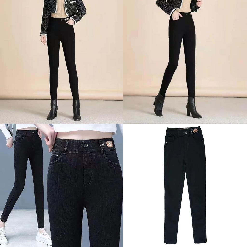 Urban Style Womens Skinny Jeans With High Waist And Thick Fleece For Winter Comfort