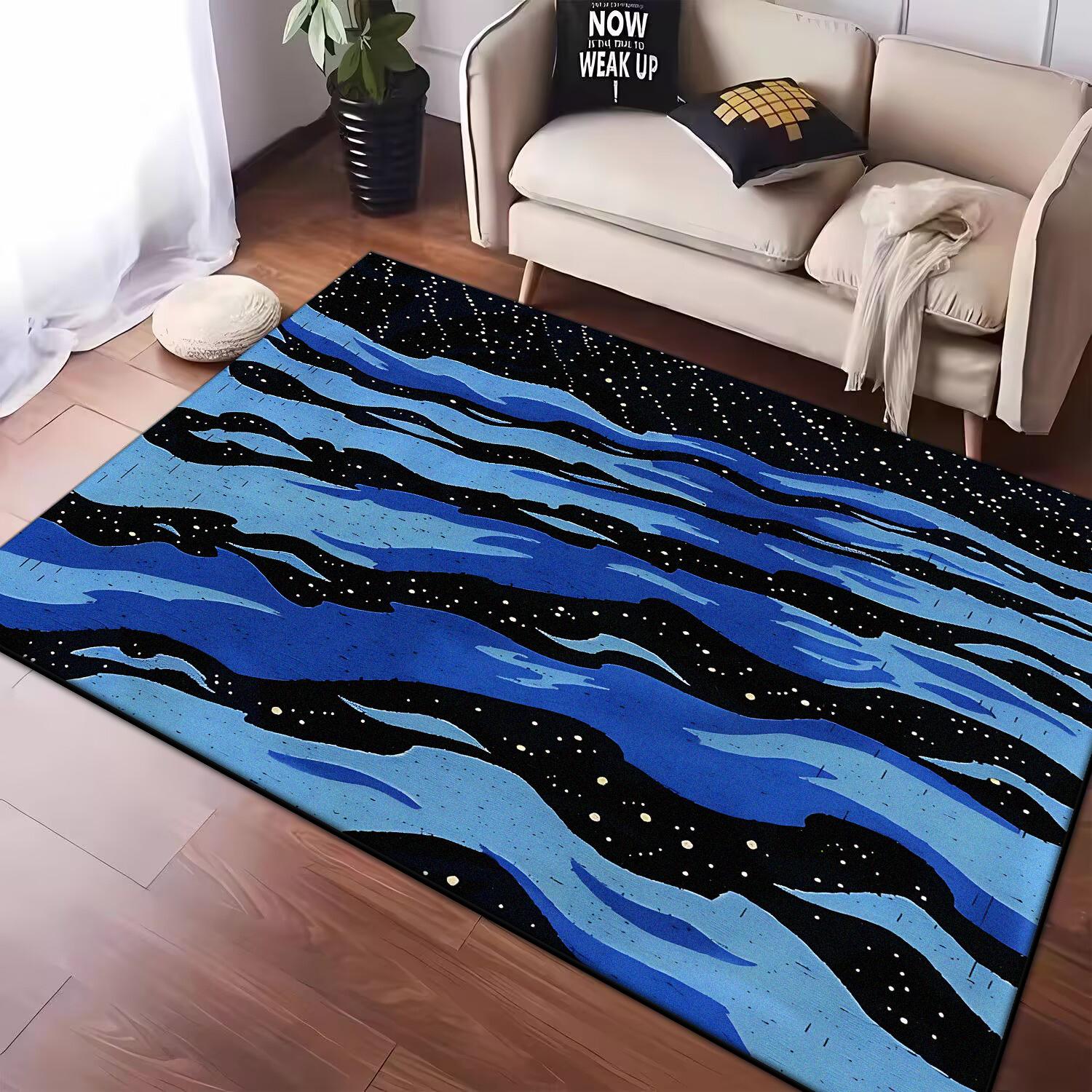 

Скандинавский абстрактный 3D ковер с волнами для дома, гостиной, современной спальни, дивана, придверный коврик, декор, ковер для детской игровой зоны, нескользящий коврик для пола 60*90cm