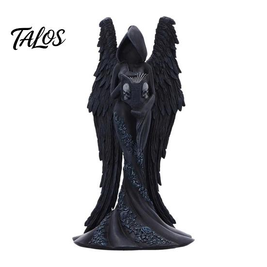 Niche Art Collectibles Gothic Faceless Witch Reaper Resin Statue, Vintage Black Robed Grim Figurine, Matte Spooky Interior Ornament Dark Desktop