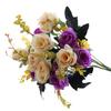 6 Forks 12 Heads Simulated Roses Bright Colors Realistic Appearance Artificial Flowers Photo Props Home Decor