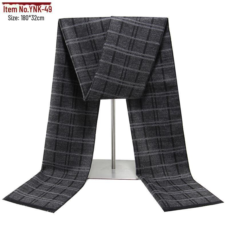 Sciarpa scozzese calda invernale da uomo 2025 - Stile europeo e americano, imitazione cashmere, motivo jacquard