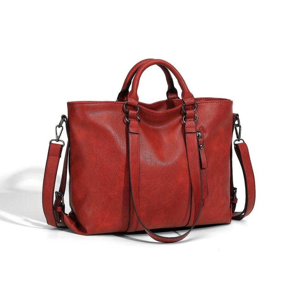 Retro Women's Commuting Tote: High-End, Large Capacity, Crossbody, Fashionable One-Shoulder Bag