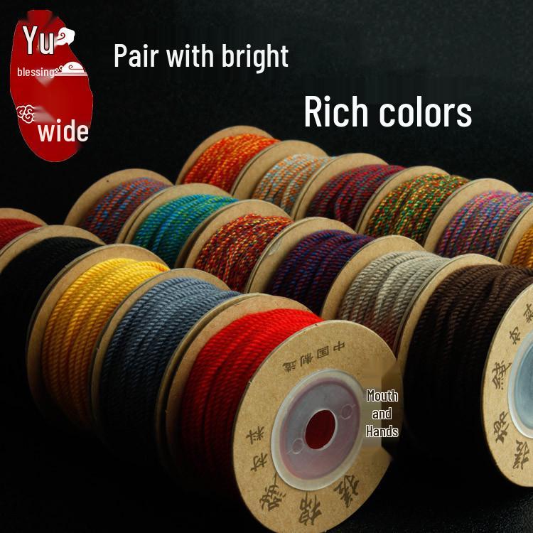 Multi-Color Hand-Twisted Cotton Rope for Beading and DIY Projects