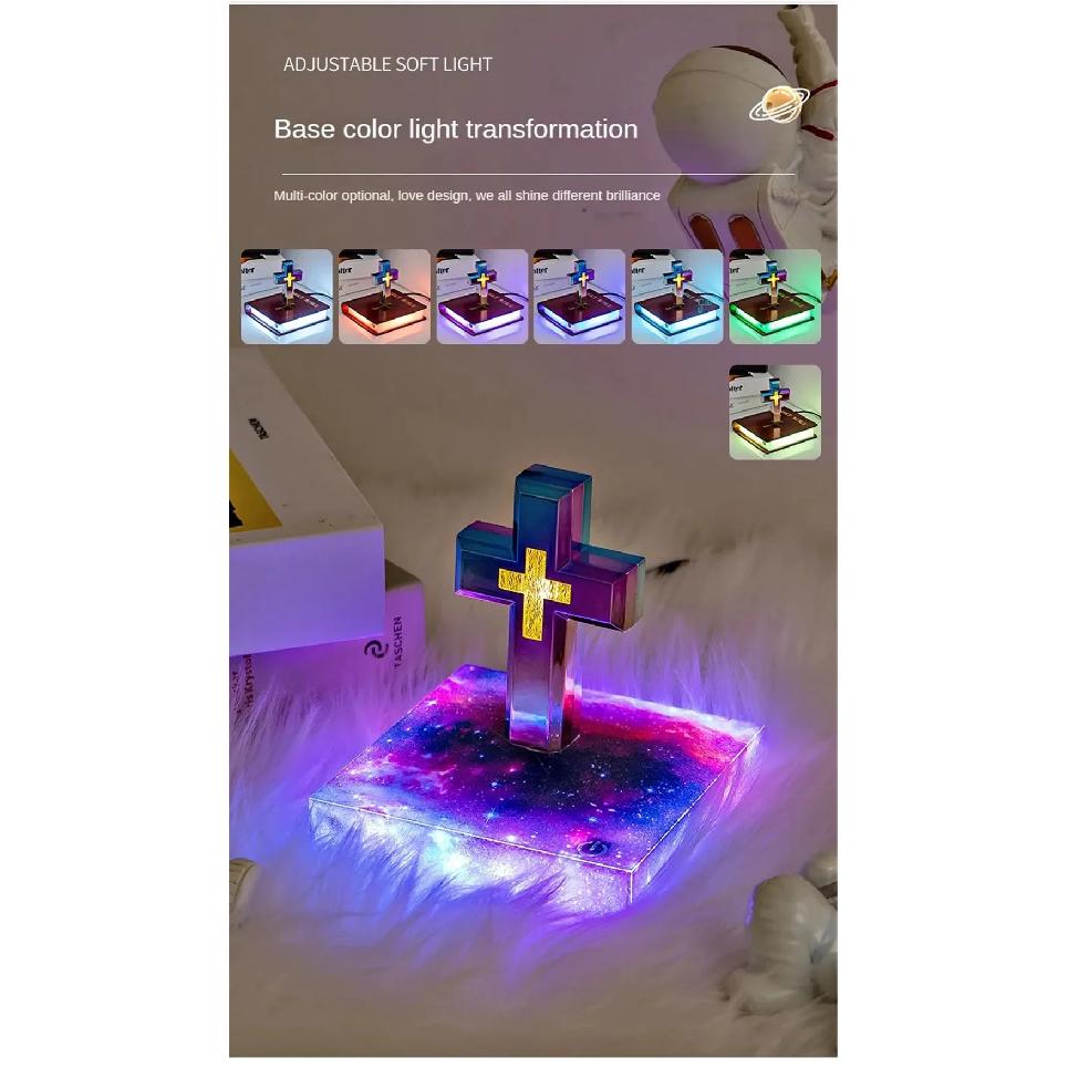 Magnetic Levitation Cross Bible Night Light for Room Home Decoration Desk Accessories Decor Novelty Gift