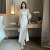 Elegant French High-End Summer Evening Gown - Sexy Long Light Luxury Dress A716
