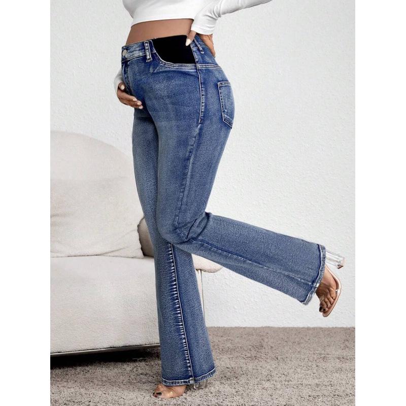 U 80769 High Waist Micro Flare Jeans - Long Flared Denim Pants XL