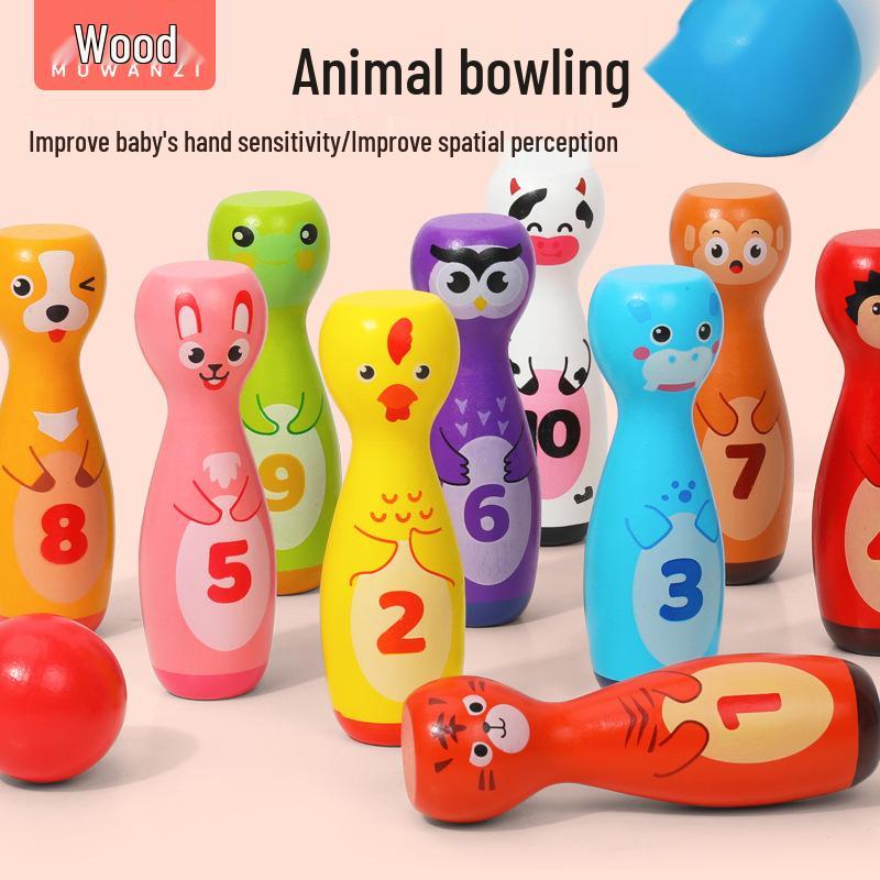 

Animal-Themed Wooden Bowling Set for Parent-Child Interaction and Early Learning