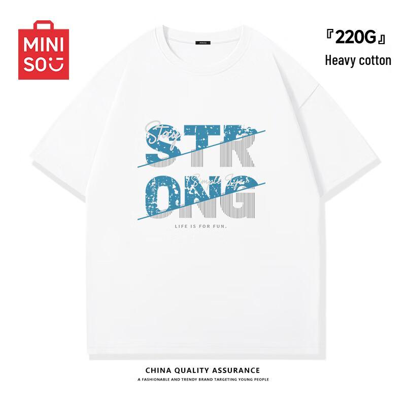 MINISO Мужская городская хлопковая футболка большого веса 3XL