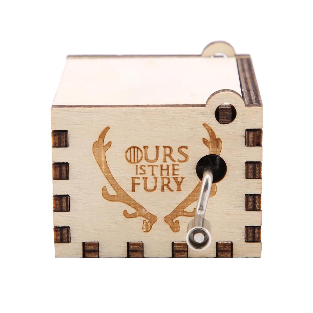 1Pc Wooden Carved Hand Crank Music Box Mechanical Classic Craft Birthday Gift