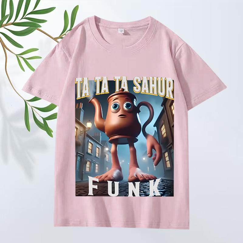 Ta Ta Ta Sahur Funk  Italian Brainrot Characters Funny Meme T Shirt men women 100% Cotton short sleeve Summer print Unisextops