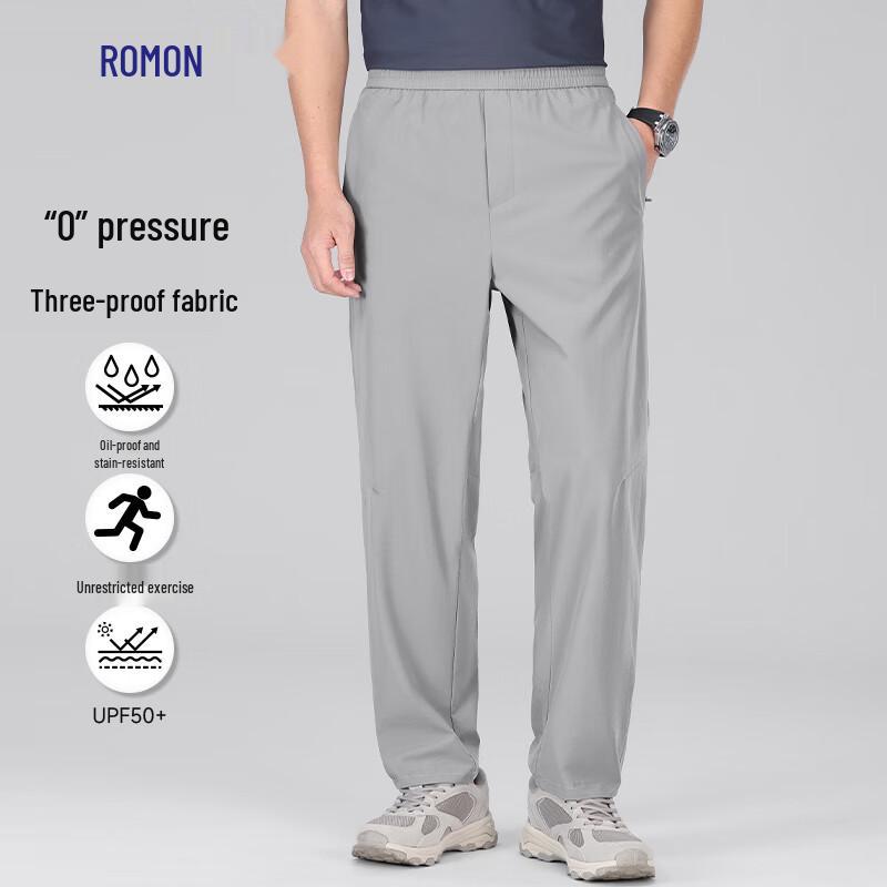 

Romon Men s Ice Silk Straight-Leg Outdoor Casual Pants L