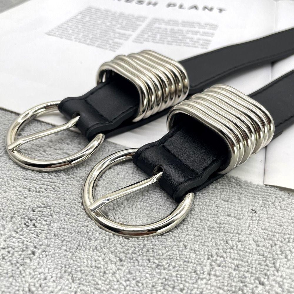 Hip Hop West Cowboy Waist Belt Metal Buckle Women Waistband Personality PU Leather Belt Women