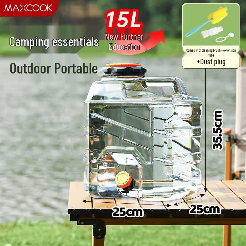 MAXCOOK 15L Square Water Bucket with Faucet