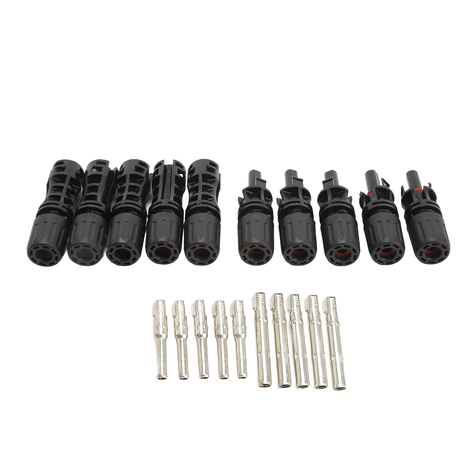 

5 пар солнечных разъемов с контактами IP67 водонепроницаемые гнездовые штекерные 1500 В 30 А устойчивые к напряжению разъемы для солнечных панелей