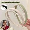 Narrow Pearl Hair Hoop Double Layer Head Hoop New Hair Band Wedding Use